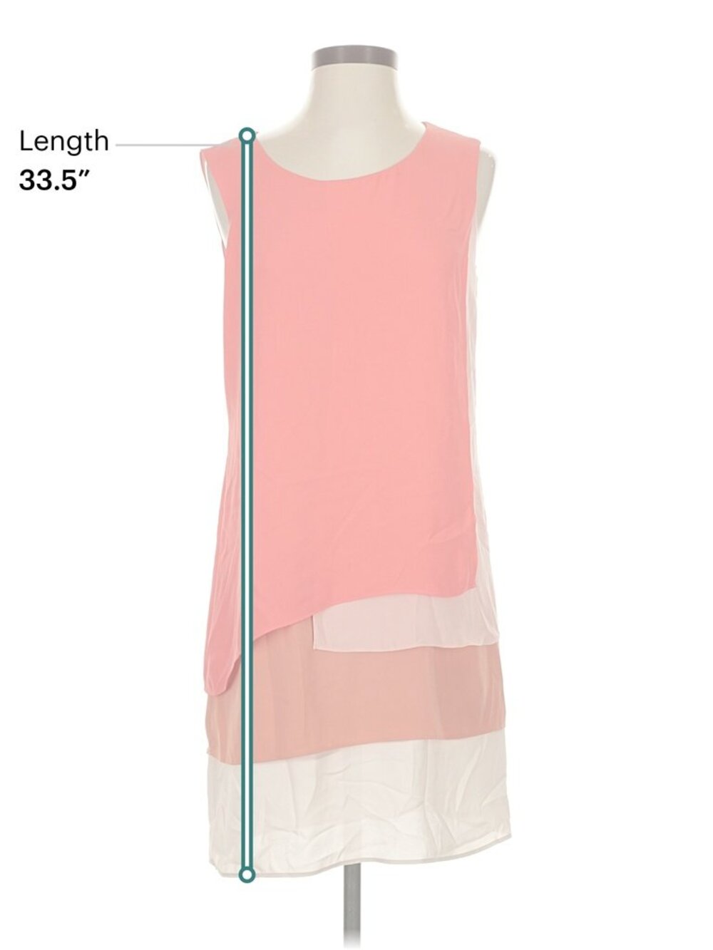 BCBGMAXAZRIA Colorblock High-Low Shift Dress Coral Pink Orange Size 2 - Picture 5 of 7